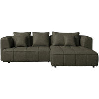 ECKSOFA Webstoff Olivgrün  - Schwarz/Olivgrün, Design, Kunststoff/Textil (288/188cm) - Welnova