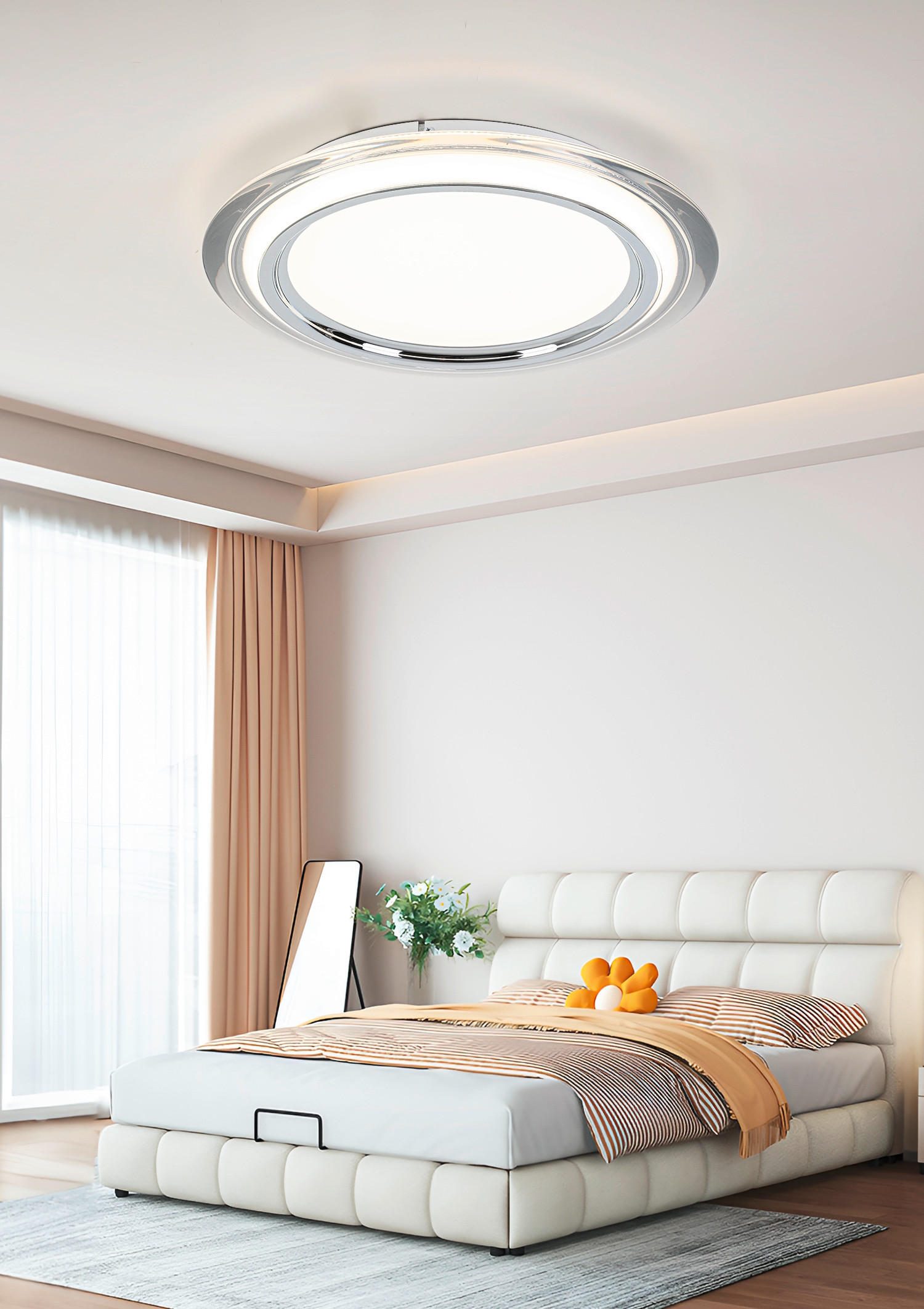 LED-TAKLAMPA Macon 36 W  - vit/kromfärg, Design, metall/plast (45cm) - Novel