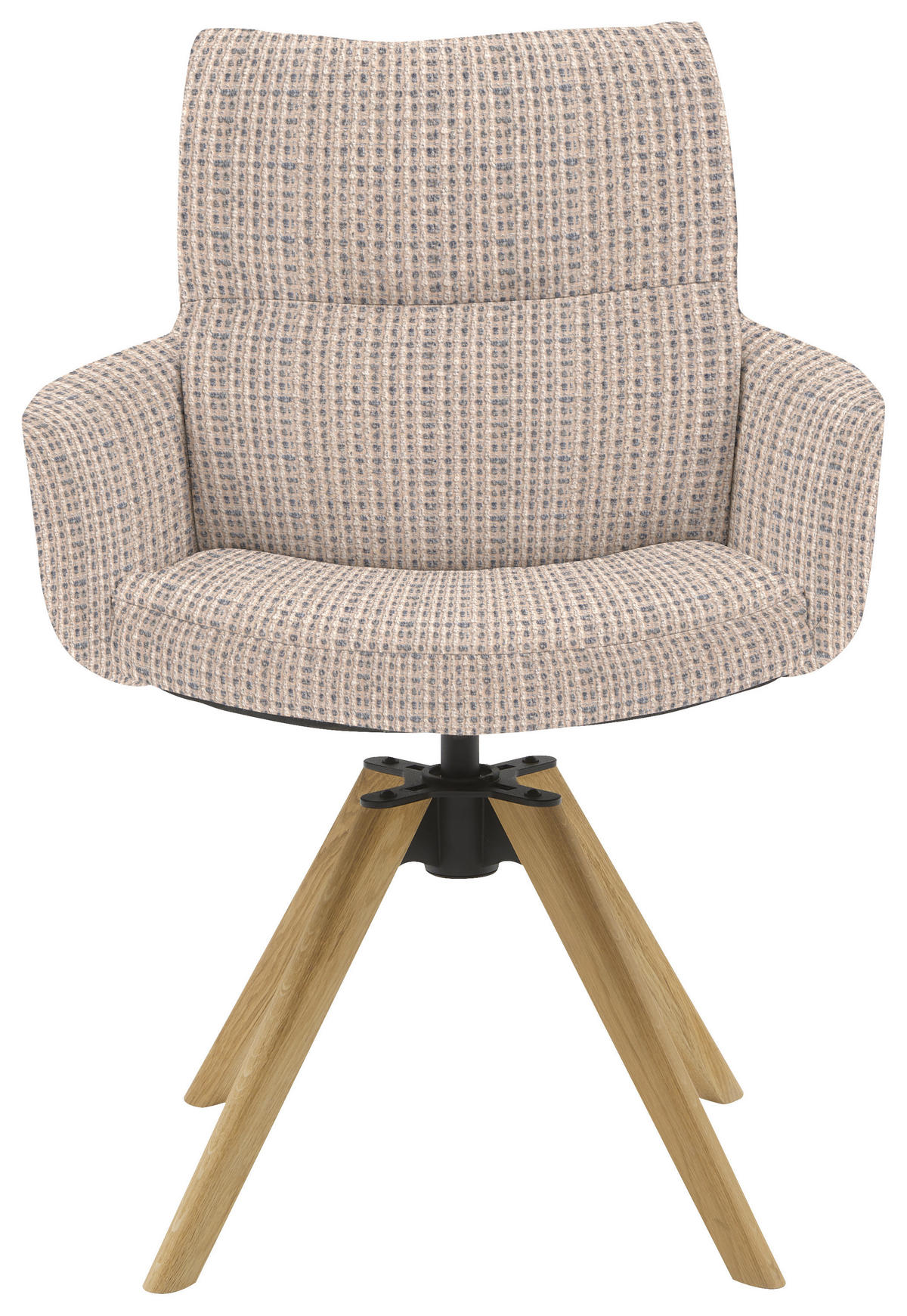 ARMLEHNSTUHL  Sitzfläche 360° drehbar, mit Griff Flachgewebe  Hellgrau  - Eichefarben/Hellgrau, Design, Holz/Textil (62/90/68cm) - Valnatura
