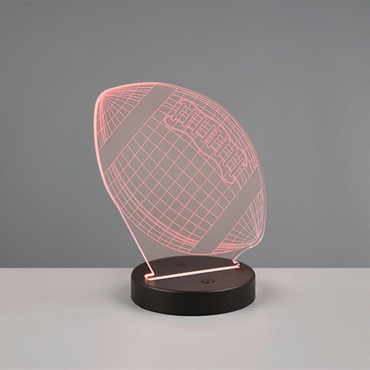 LED-TISCHLEUCHTE Football   - Transparent/Schwarz, Trend, Kunststoff/Metall (17,0/21,5/12,0cm)