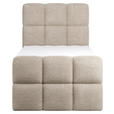 BOXBETT 90/200 cm,  in Taupe, gepolstertes Kopfteil, Bettkasten, Topper, H3 = fest  - Taupe/Schwarz, Design, Holzwerkstoff/Kunststoff (90/200cm) - Xora