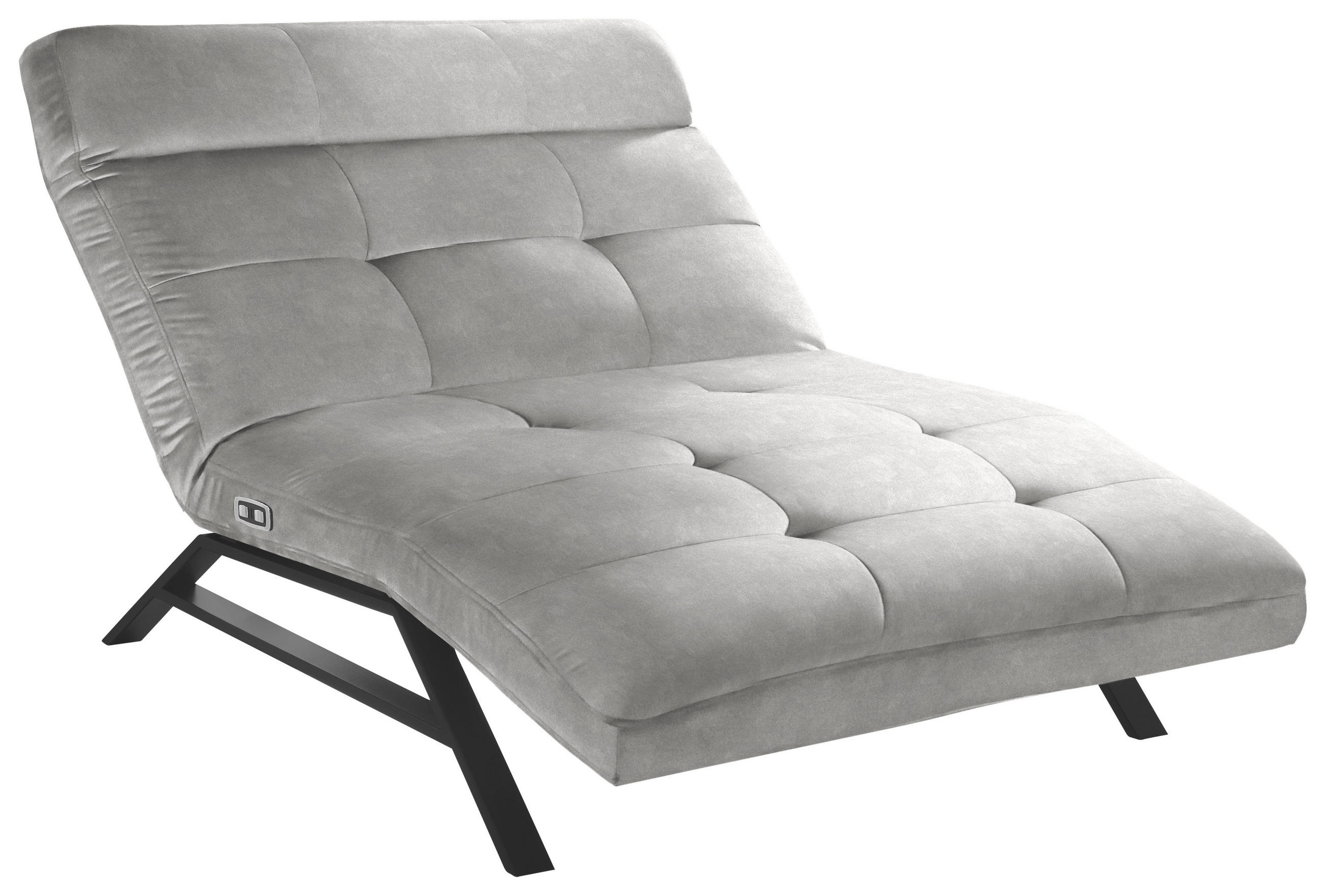 Liege mit motorischer Relaxfkt Mikrofaser Grau  - Schwarz/Grau, Design, Textil/Metall (120/54-113/158-198cm) - Pure Home Lifestyle