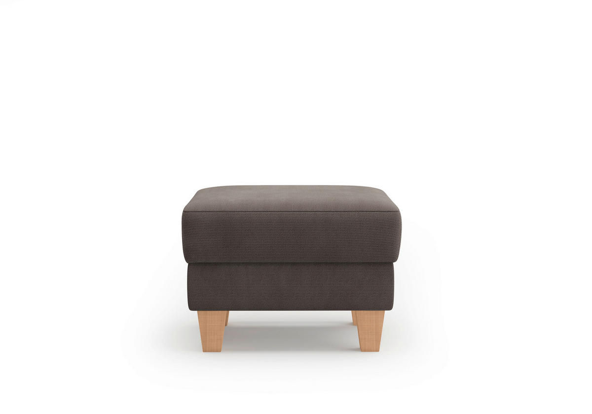 HOCKER in Textil Dunkelbraun  - Eichefarben/Dunkelbraun, KONVENTIONELL, Holz/Textil (58/48/58cm) - Sit & More