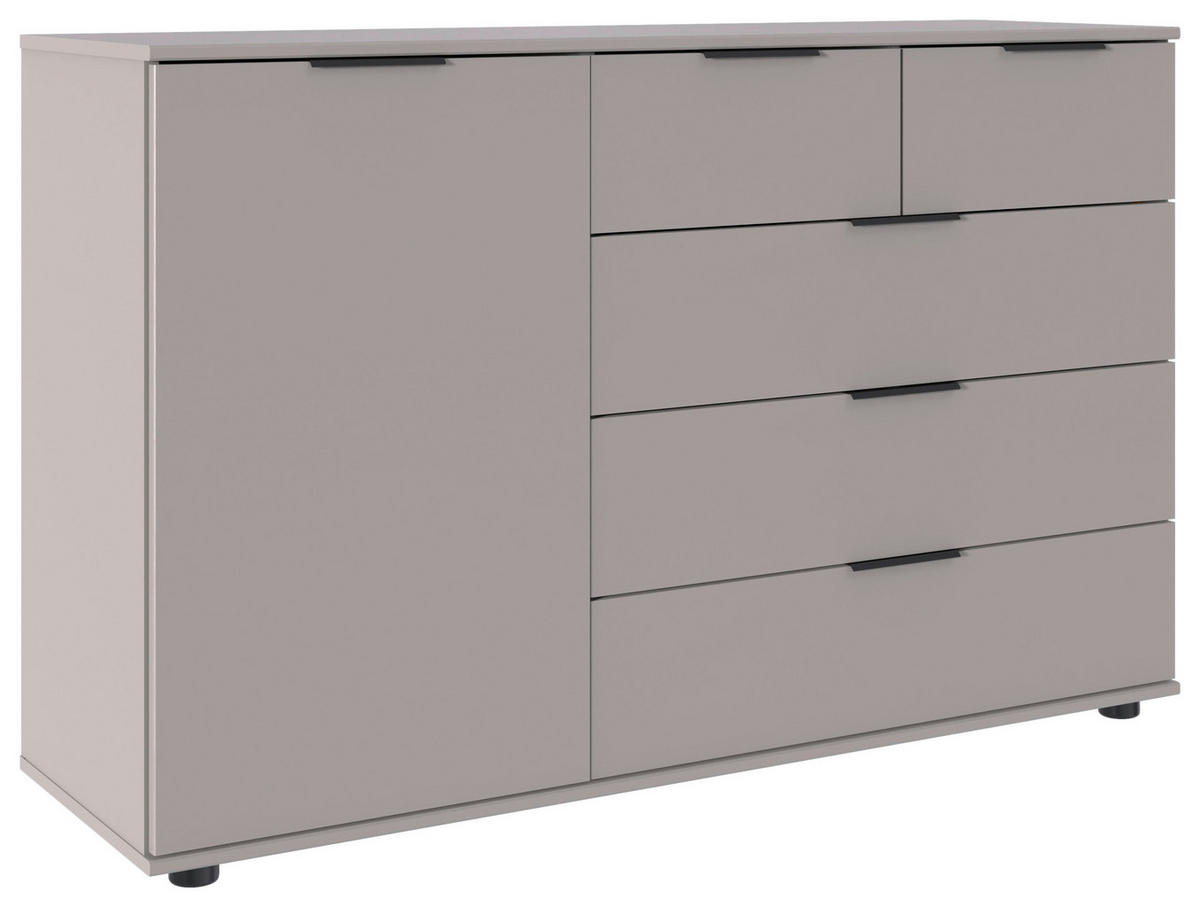 TÁLALÓSZEKRÉNY 130/83/41 cm  - szahara/fekete, Design, műanyag/faalapú anyag (130/83/41cm) - Carryhome