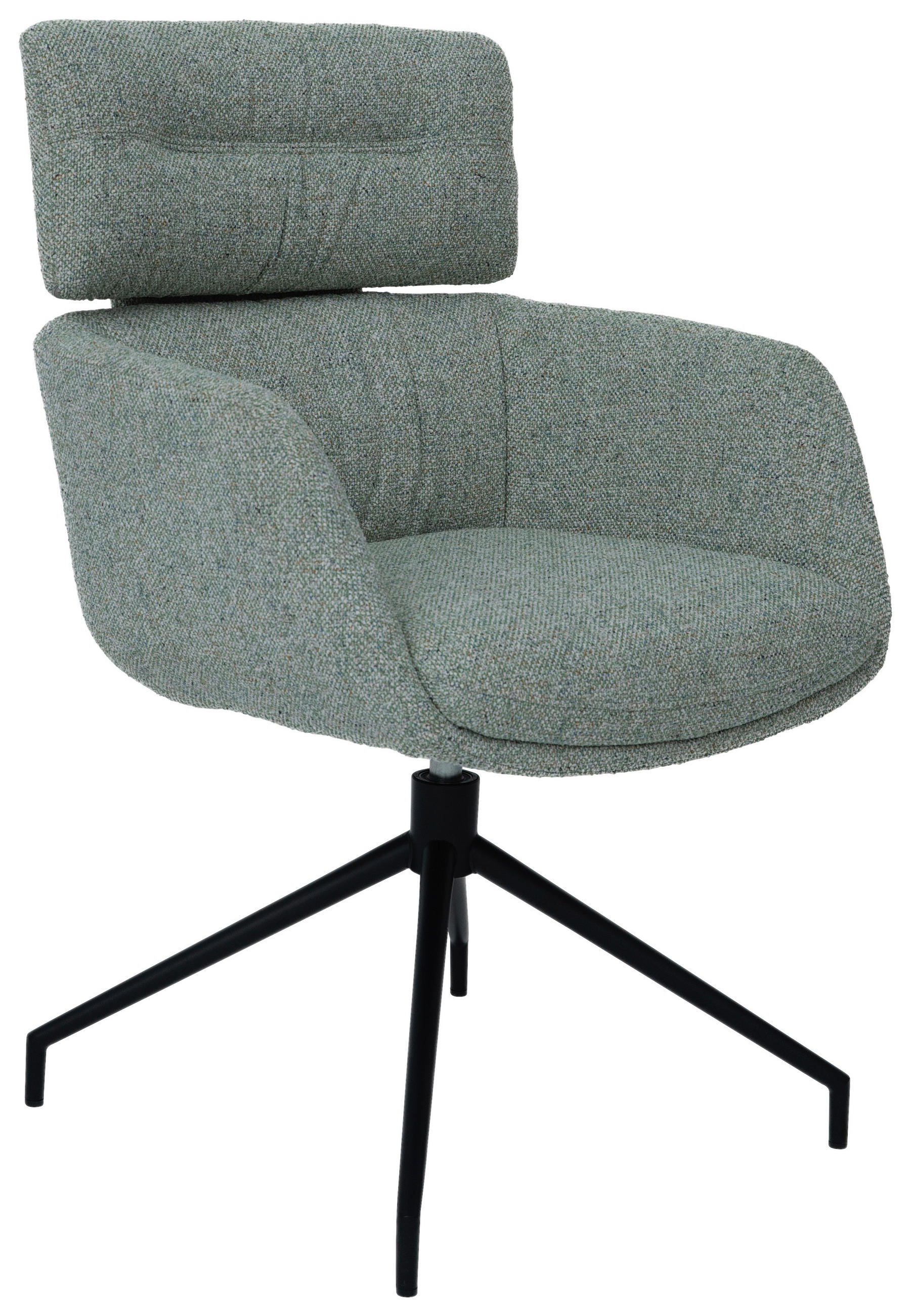 ARMLEHNSTUHL  Sitzfläche 360° drehbar, Stoffauswahl Webstoff  Grün, Schwarz  - Schwarz/Grün, Design, Textil/Metall (62/92/66cm) - Dieter Knoll