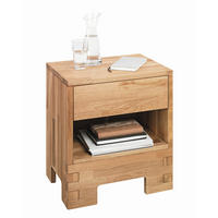 NACHTSCHRANK 52/60/38 cm Wildeiche massiv  - Eichefarben, Design, Holz (52/60/38cm) - Linea Natura