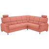 ECKSOFA  in Webstoff Koralle  270/216 cm  - Koralle/Silberfarben, Design, Holz/Kunststoff (270/216cm) - Livetastic