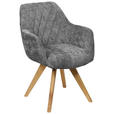 ARMLEHNSTUHL in Holz, Textil Grau  - Naturfarben/Grau, KONVENTIONELL, Holz/Textil (59/85/65cm) - Linea Natura