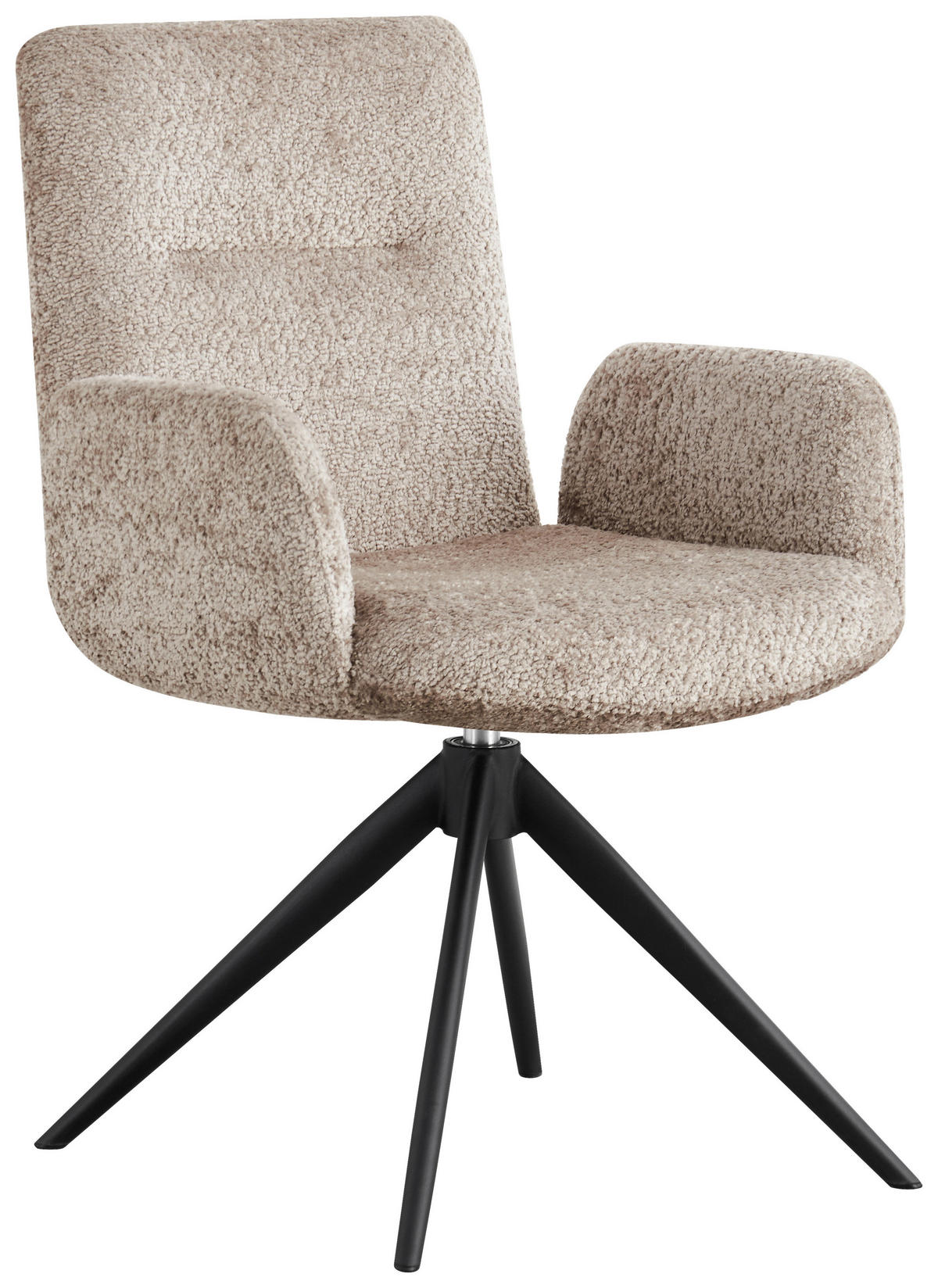 ARMLEHNSTUHL  in Eisen Webstoff  - Taupe/Schwarz, Design, Textil/Metall (57/90/64cm) - Novel