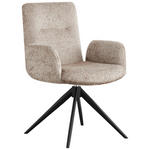 ARMLEHNSTUHL  Sitzfläche 360° drehbar Webstoff  - Taupe/Schwarz, Design, Textil/Metall (57/90/64cm) - Novel