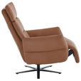 RELAXSESSEL in Leder Haselnussfarben  - Schwarz/Haselnussfarben, Design, Leder/Metall (70/122/85cm) - Dieter Knoll