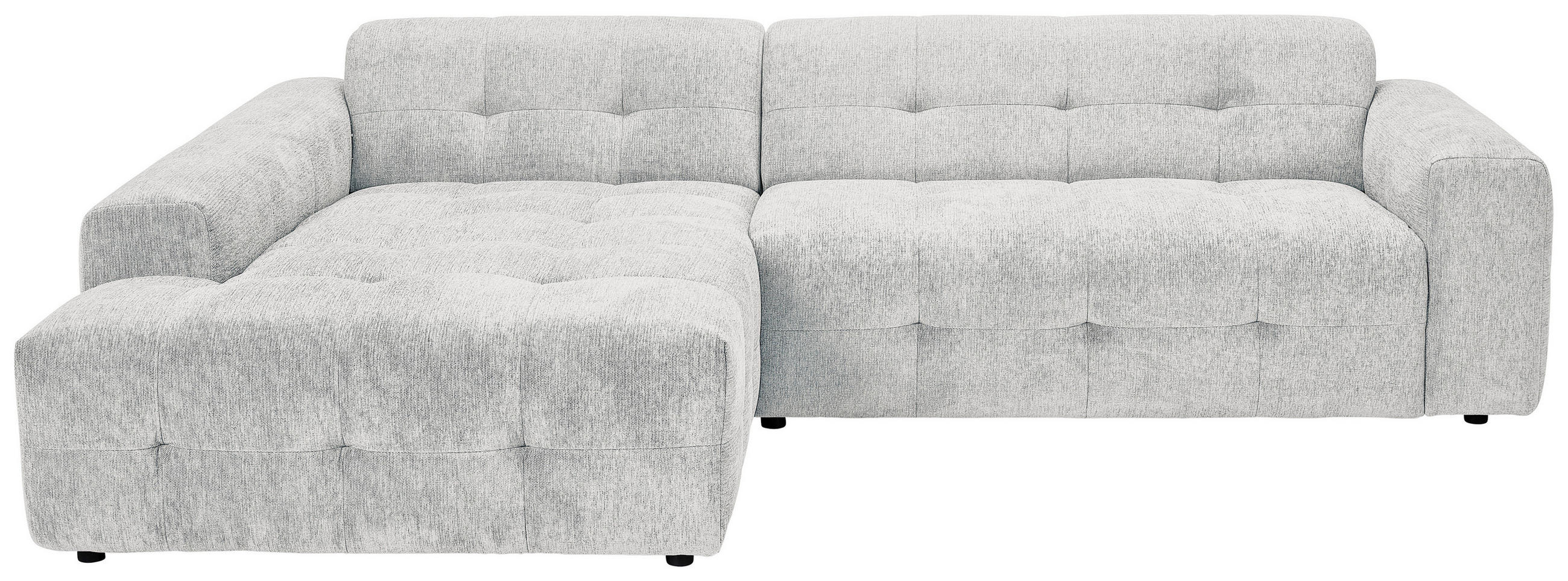 ECKSOFA Hellgrau Flachgewebe  - Hellgrau/Schwarz, KONVENTIONELL, Kunststoff/Textil (189/292cm) - Carryhome