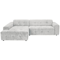 ECKSOFA in Flachgewebe Hellgrau  - Hellgrau/Schwarz, Konventionell, Kunststoff/Textil (189/292cm) - Carryhome