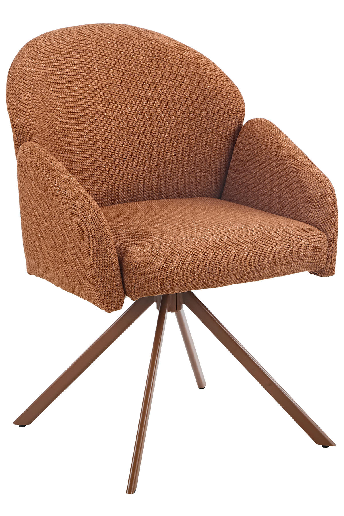 ARMLEHNSTUHL-SET 2 Stück  in Stahl Webstoff  - Rotbraun, MODERN, Textil/Metall (56,5/84/61cm) - MID.YOU