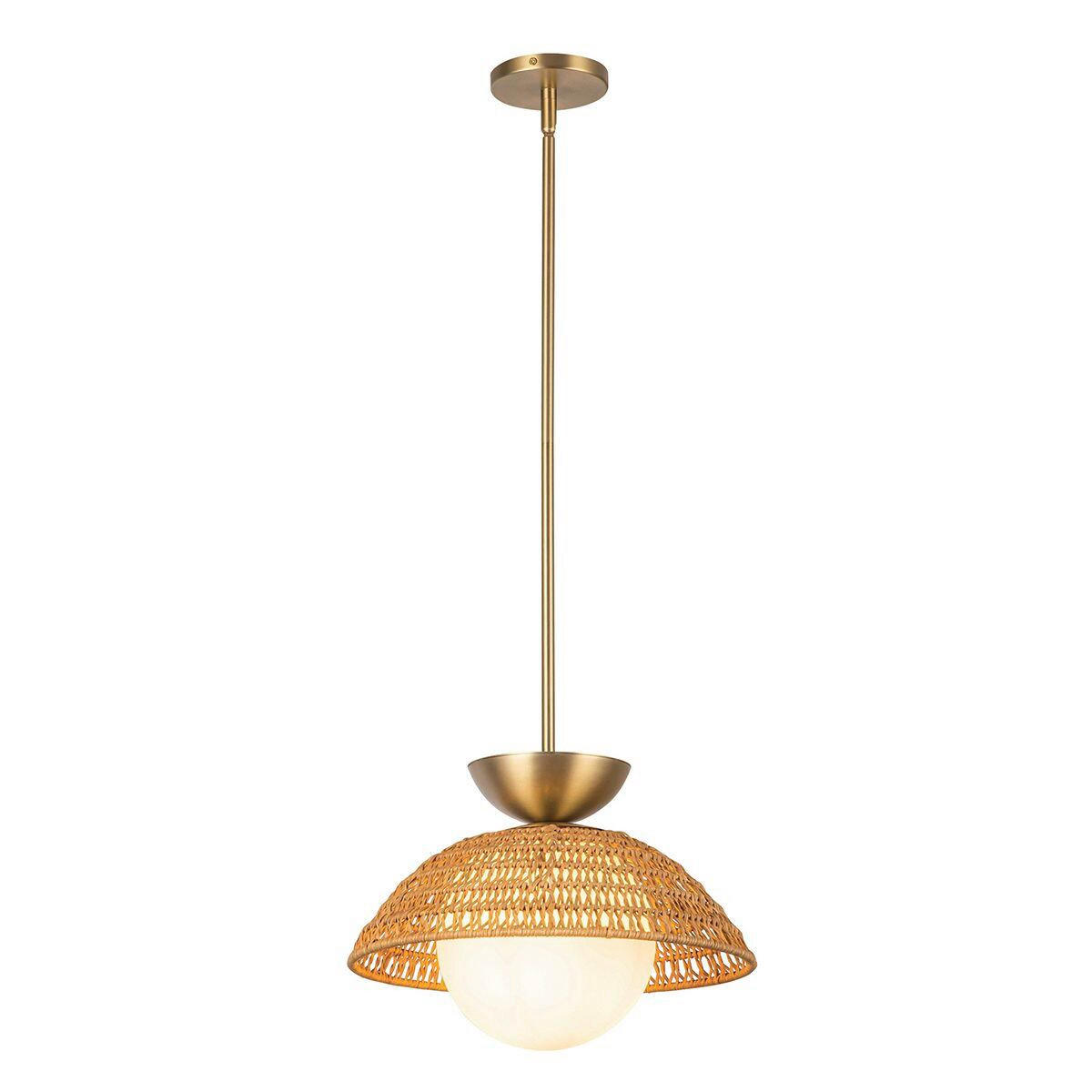HÄNGELEUCHTE 37,5/26,4 cm  - Goldfarben, LIFESTYLE, Glas/Holz (37,5/26,4cm) - Elstead Lighting