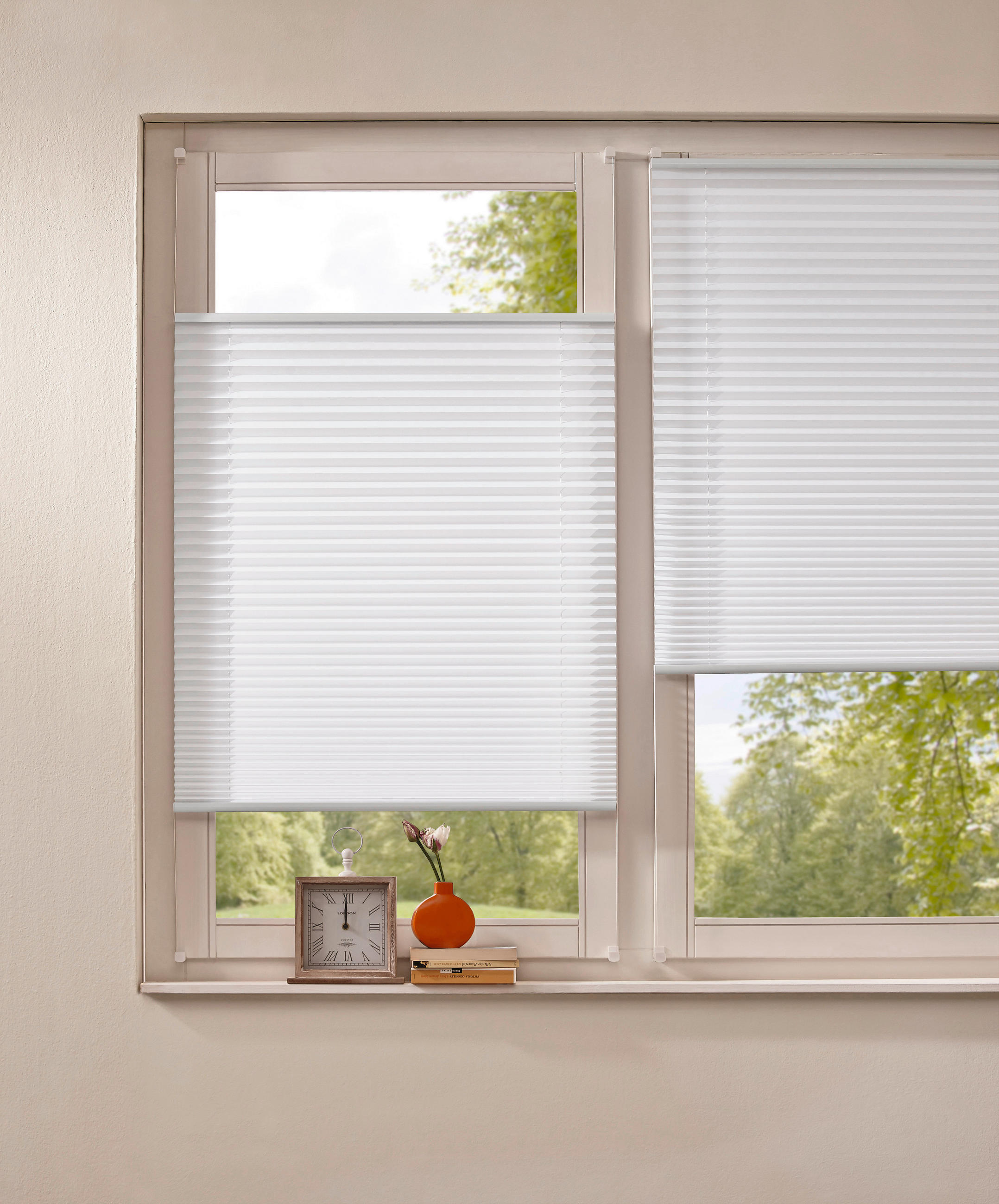 PLISSEE 100/130 cm  - Weiß, Basics, Textil (100/130cm) - Homeware