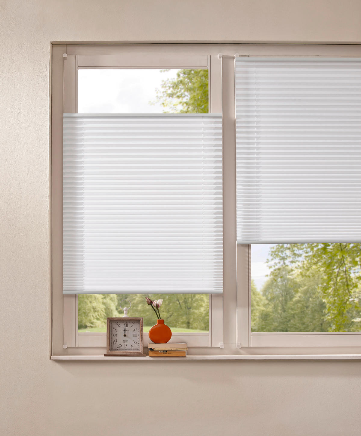 PLISSEE  halbtransparent   80/210 cm   - Weiß, Design, Textil (80/210cm) - Homeware