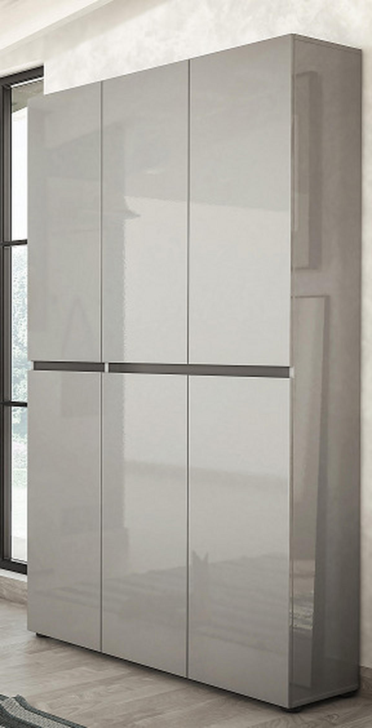 SCHUHSCHRANK Grau  - Schwarz/Grau, Design, Holzwerkstoff/Kunststoff (120/200/34cm) - Xora