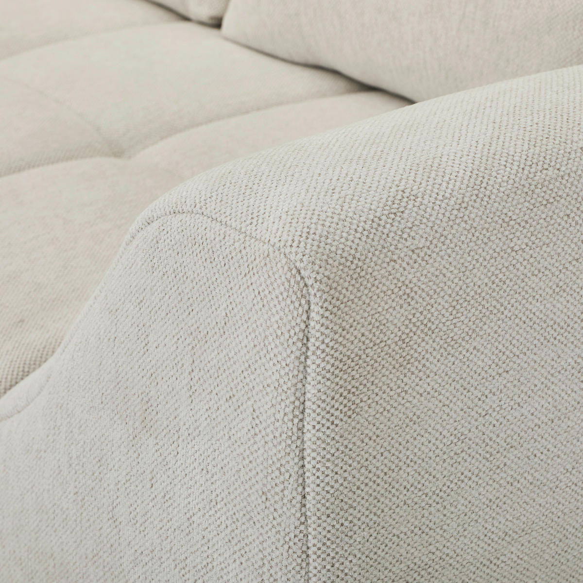 ECKSOFA in Flachgewebe Grauweiß  202/306 cm  - Buchefarben/Grauweiß, KONVENTIONELL, Holz/Textil (202/306cm) - Carryhome