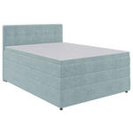 BOXSPRINGBETT 140/200 cm  in Hellblau  - Schwarz/Hellblau, KONVENTIONELL, Kunststoff/Textil (140/200cm) - Carryhome