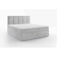 BOXSPRINGBETT 180/200 cm  in Hellgrau  - Hellgrau/Schwarz, Design, Kunststoff/Textil (180/200cm) - Esposa