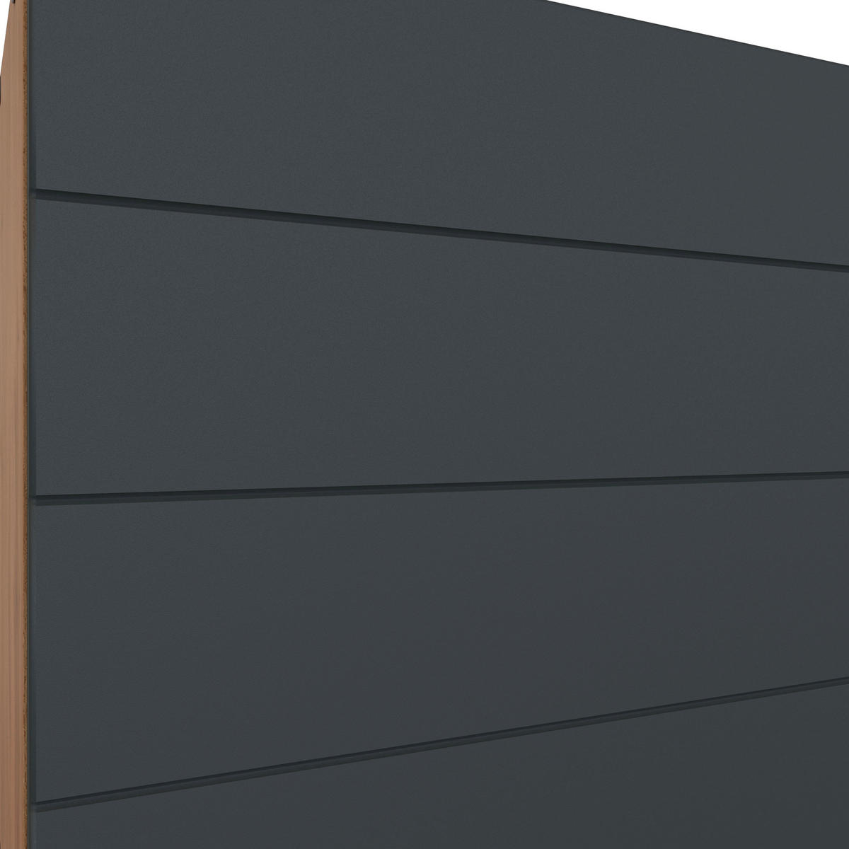 KÜCHENBLOCK 330 cm   in Grau, Eiche Wotan  - Eiche Wotan/Grau, Design, Holzwerkstoff/Metall (330cm) - Held