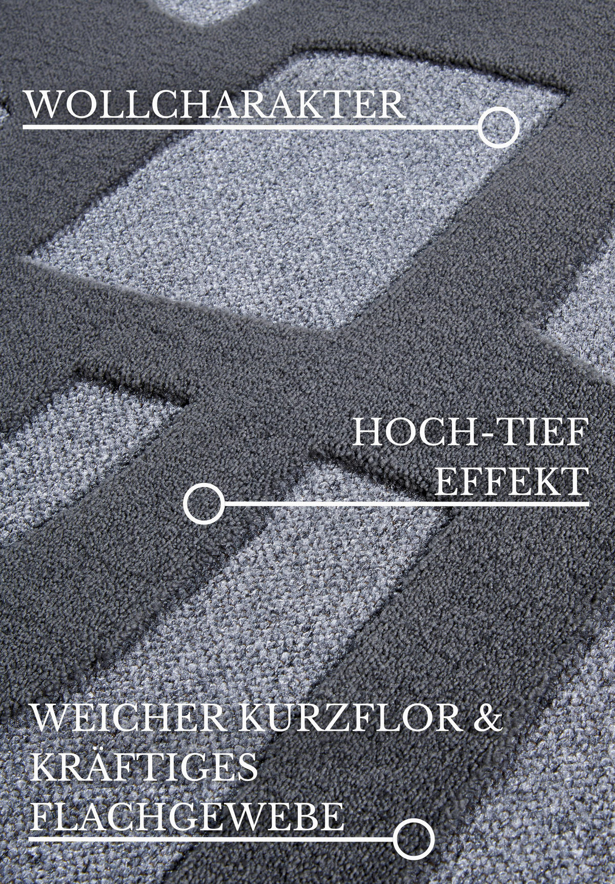 FLACHWEBETEPPICH 160/230 cm Kollektion 1879 Anthrazit  - Anthrazit, Design, Textil (160/230cm) - Villeroy & Boch
