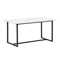 ESSTISCH 160/80/76 cm Nachbildung  Holzwerkstoff rechteckig Weiss  - Weiss/Schwarz, Design, Holzwerkstoff/Metall (160/80/76cm) - MID.YOU