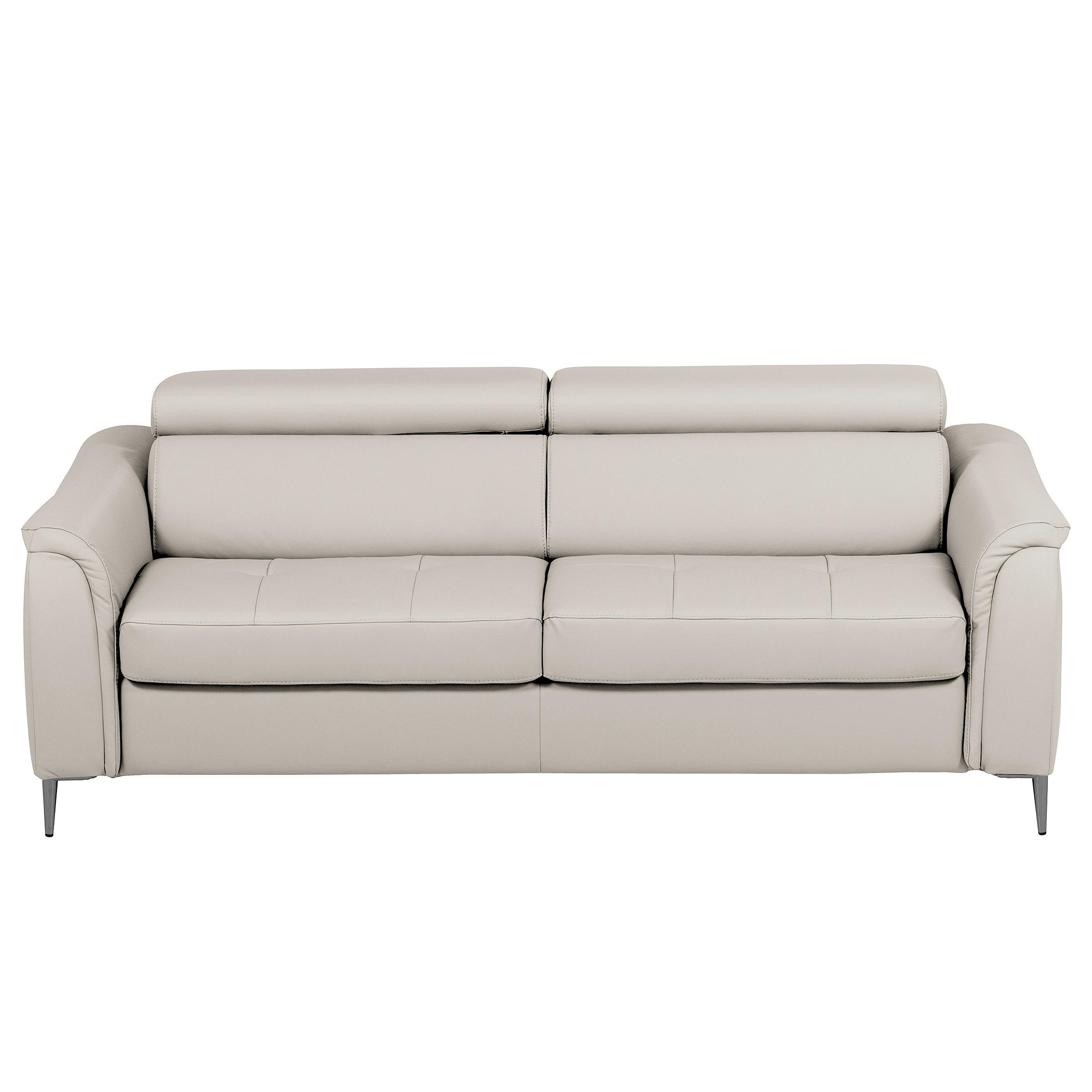 SCHLAFSOFA PAFOS Grau Echtleder Lederlook  - Schwarz/Grau, Design, Leder/Textil (203/77-98/103cm) - MID.YOU