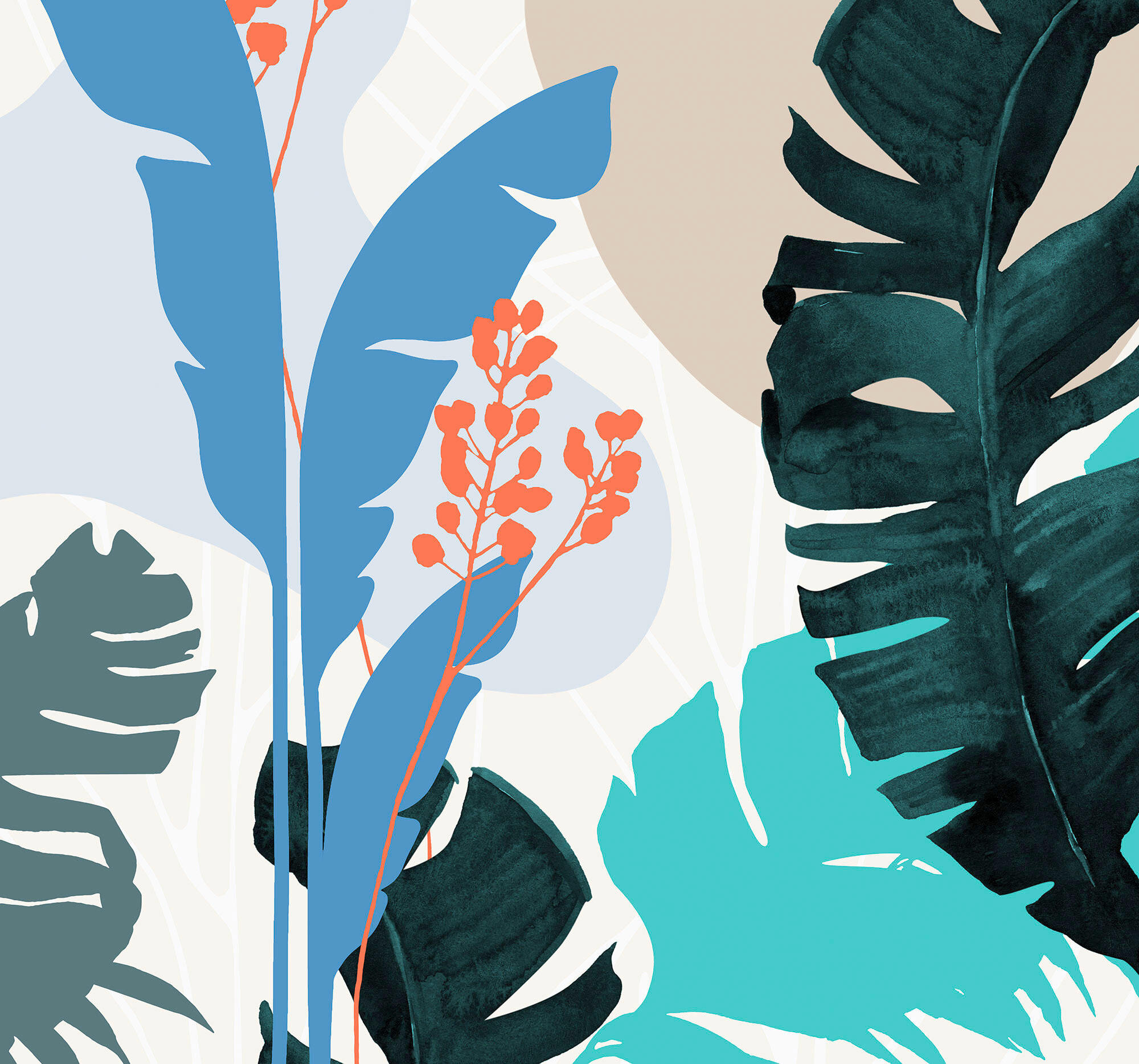 Fototapete Tropical Shapes