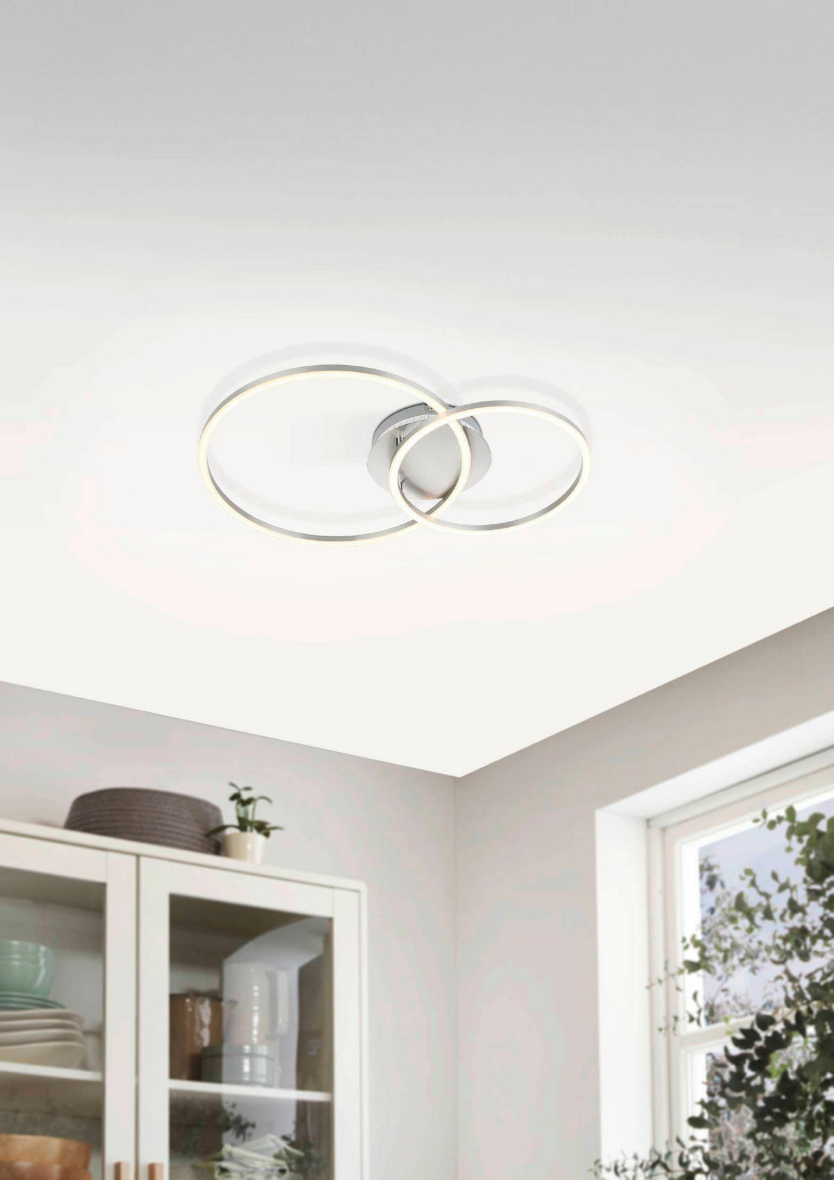 TAKLAMPA 9,5 W  - vit/silver, Basics, metall/plast (39/55cm) - Eglo
