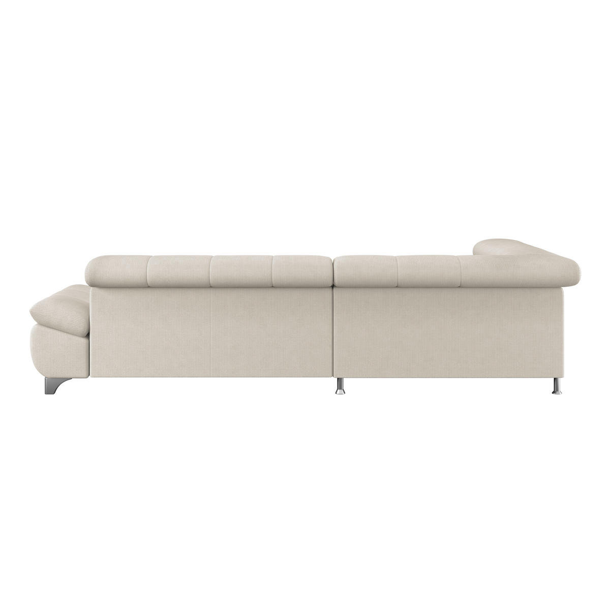 ECKSOFA Beige Chenille  - Chromfarben/Beige, KONVENTIONELL, Textil/Metall (234/312cm) - Livetastic