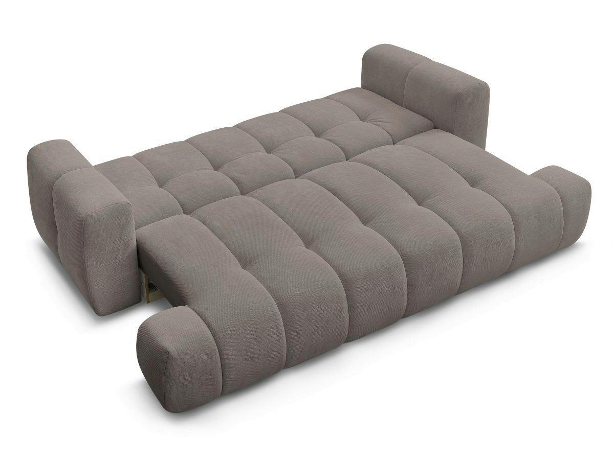 SCHLAFSOFA FUJI Leinenoptik Taupe  inkl.  - Taupe/Schwarz, MODERN, Kunststoff/Textil (251/113/88cm)