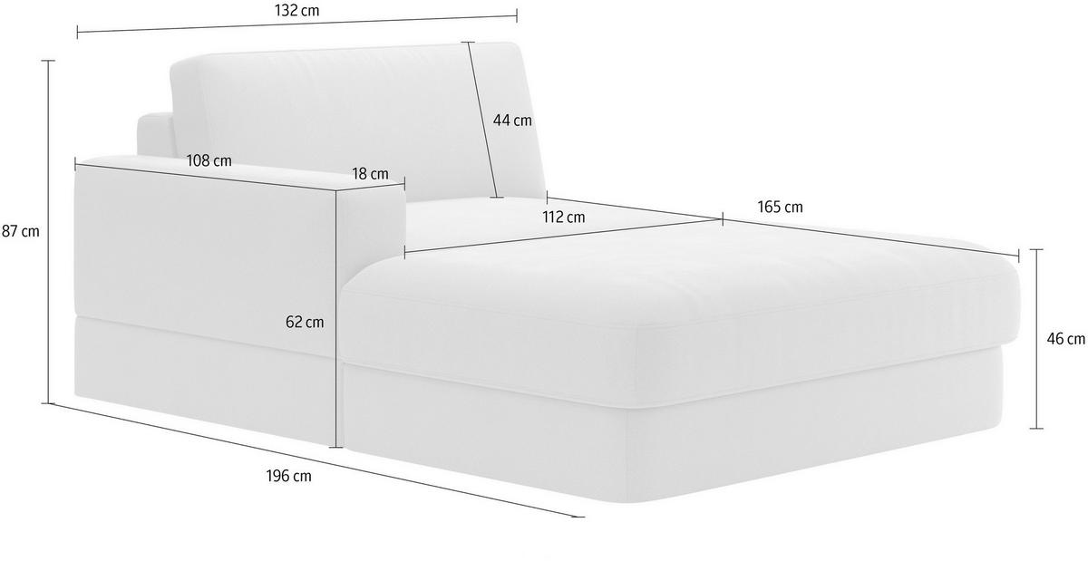 RÉCAMIERE Mikrofaser Braun  - Schwarz/Braun, Modern, Kunststoff/Textil (132/87/196cm) - Sit & More