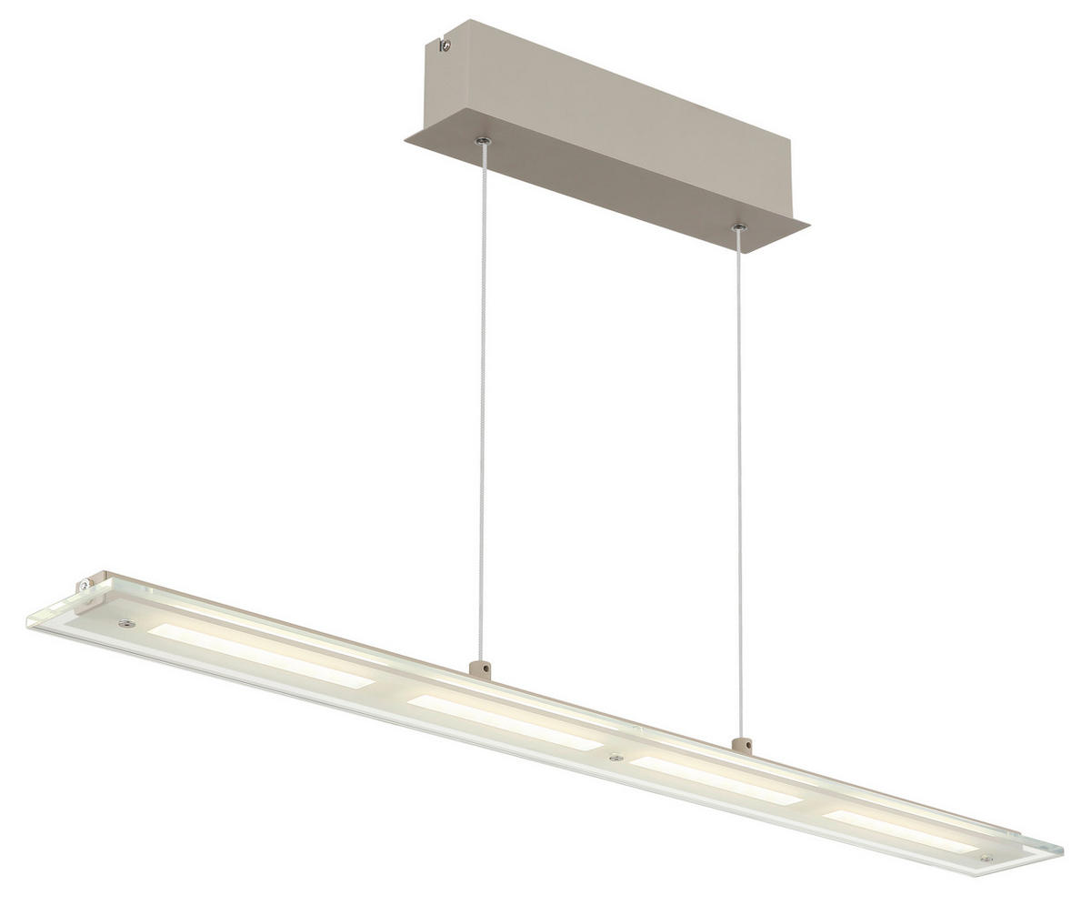 LED-HÄNGELEUCHTE Novak 88/9/150 cm  - Sandfarben/Klar, Design, Glas/Kunststoff (88/9/150cm) - Globo