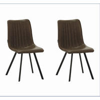 STUHL-SET 2 Stück  Lederlook  Taupe  - Taupe/Schwarz, MODERN, Textil/Metall (45,5/89,5/60cm) - MID.YOU