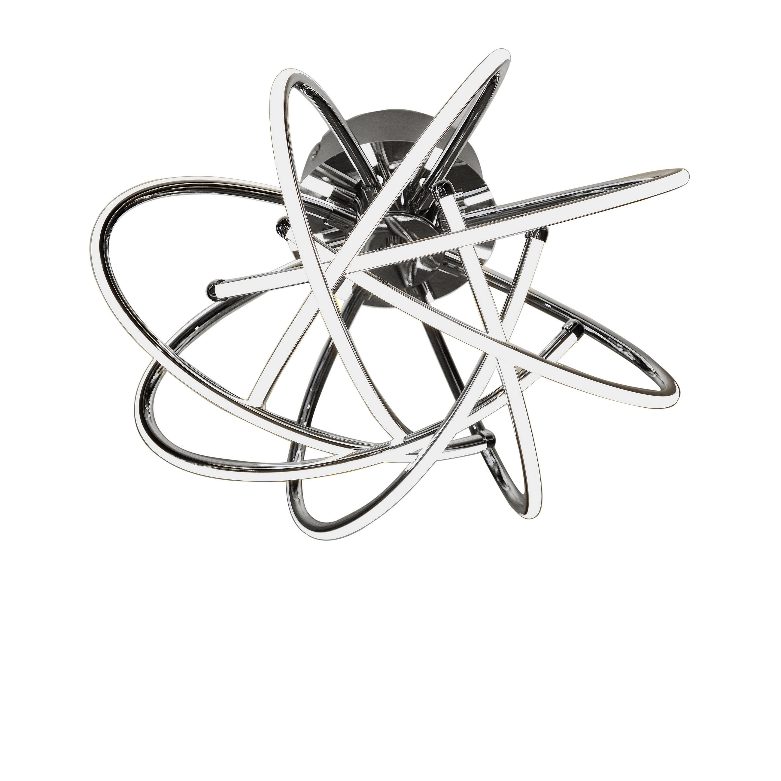 LED STROPNÁ LAMPA, 44/24 cm - chrómová, Design, kov/plast (44/24cm) - Novel