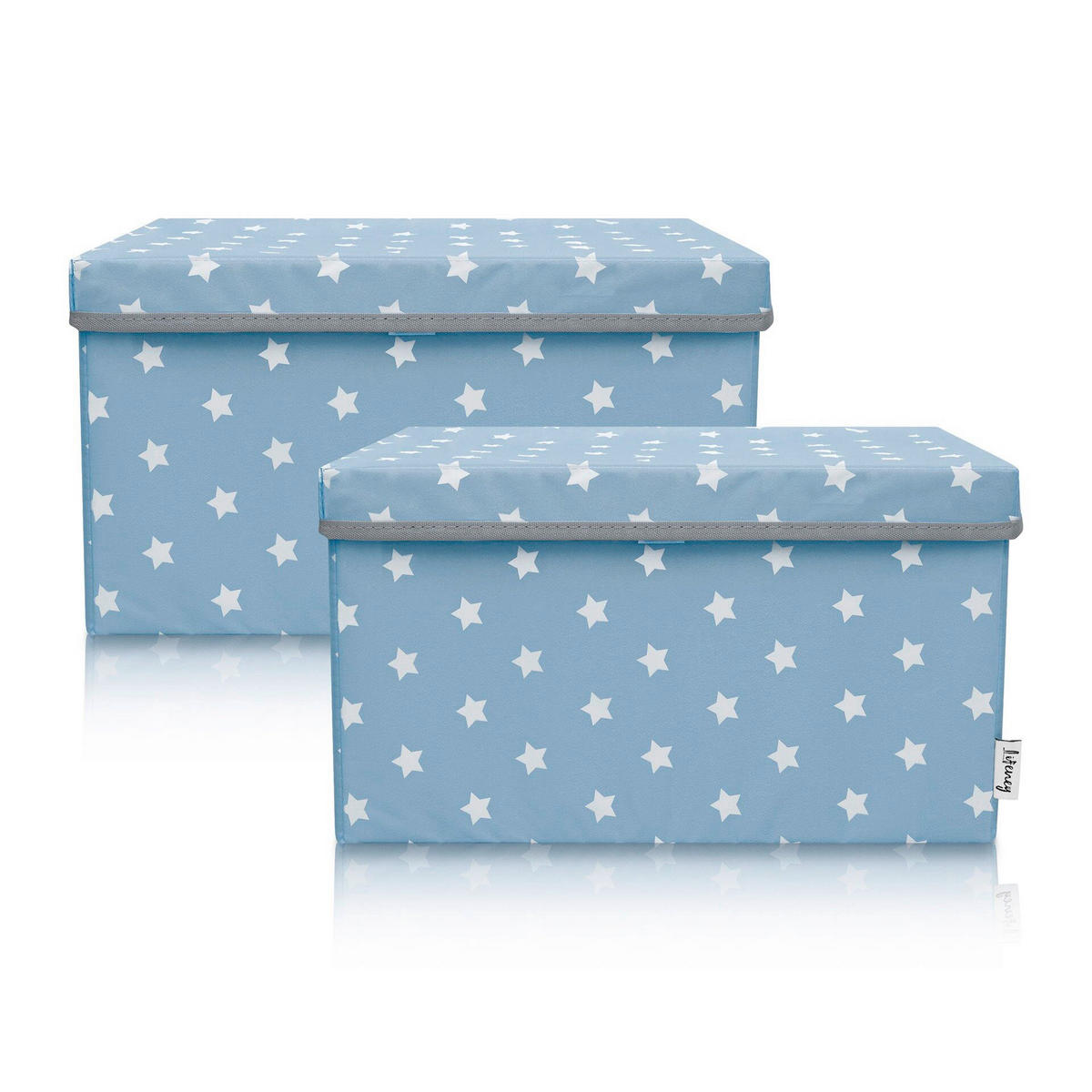 AUFBEWAHRUNGSBOXEN-SET  - Blau, Basics, Kunststoff (37/25/21cm) - Lifeney