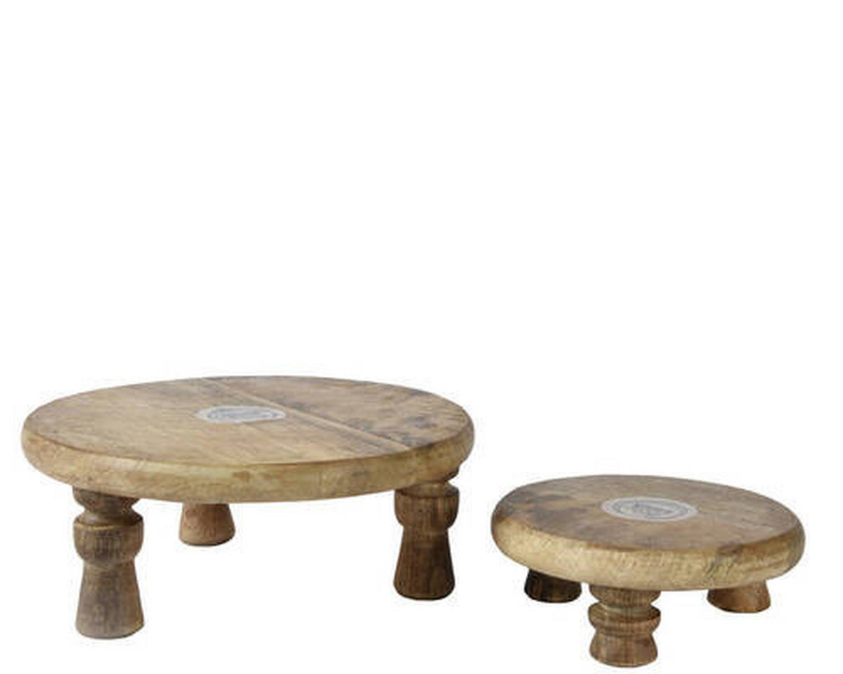 DEKOTELLER - Naturfarben, Trend, Holz (25,00/25,00/8,00cm) - Ambia Home