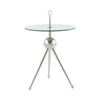 BEISTELLTISCH in Metall, Glas 46/46/52 cm  - Silberfarben, Modern, Glas/Metall (46/46/52cm) - Kayoom