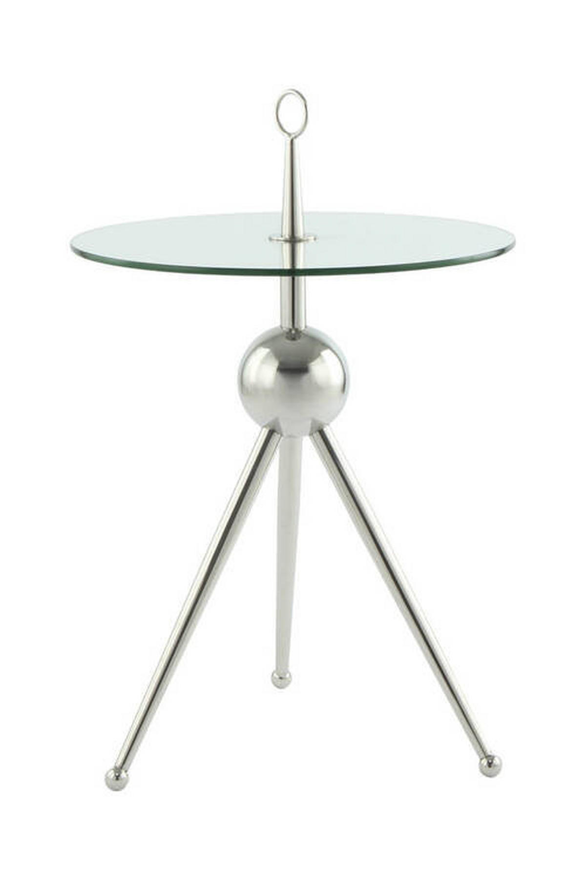 BEISTELLTISCH in Metall, Glas 46/46/52 cm  - Silberfarben, Modern, Glas/Metall (46/46/52cm) - Kayoom