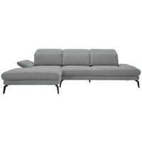 ECKSOFA in Webstoff Hellgrau  180/289 cm  - Hellgrau/Schwarz, Design, Textil/Metall (180/289cm) - Stylife