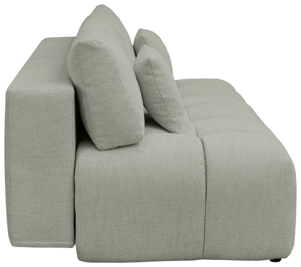 BOXSPRINGSOFA in Chenille Greige  - Greige/Schwarz, MODERN, Kunststoff/Textil (210/72/105cm) - Cantus