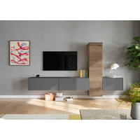 WOHNWAND  in Grau, Eichefarben  282/160/37 cm  - Eichefarben/Grau, Design, Holzwerkstoff (282/160/37cm) - Celina Home