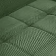 ECKSOFA Olivgrün Cord Rücken echt, Sitzvorzug  - Schwarz/Olivgrün, KONVENTIONELL, Textil/Metall (165/295cm) - Carryhome