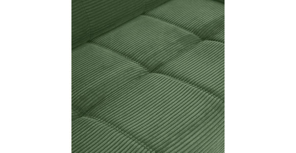 ECKSOFA Olivgrün Cord Rücken echt, Sitzvorzug  - Schwarz/Olivgrün, KONVENTIONELL, Textil/Metall (165/295cm) - Carryhome