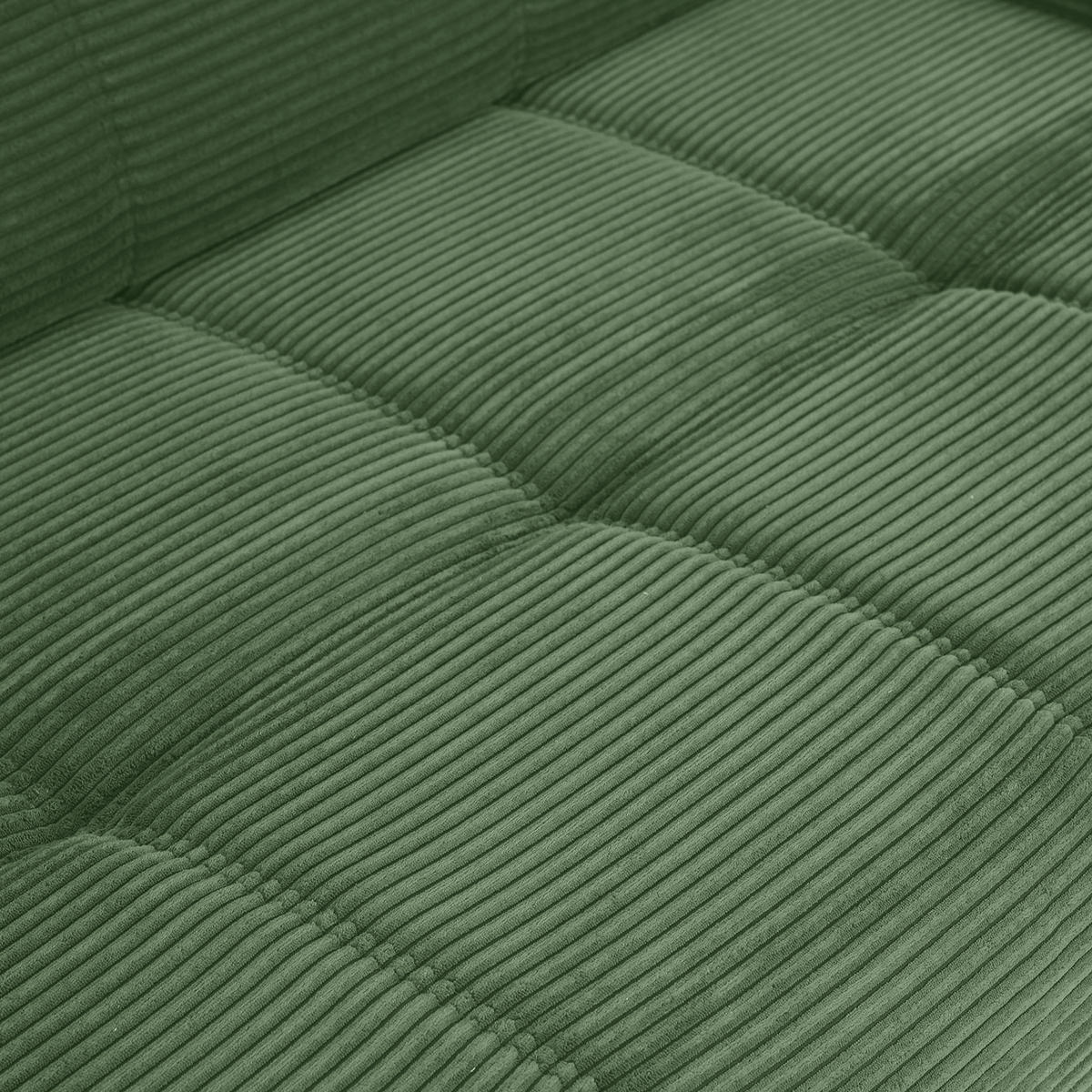 ECKSOFA in Cord Olivgrün  - Schwarz/Olivgrün, Konventionell, Textil/Metall (165/295cm) - Carryhome