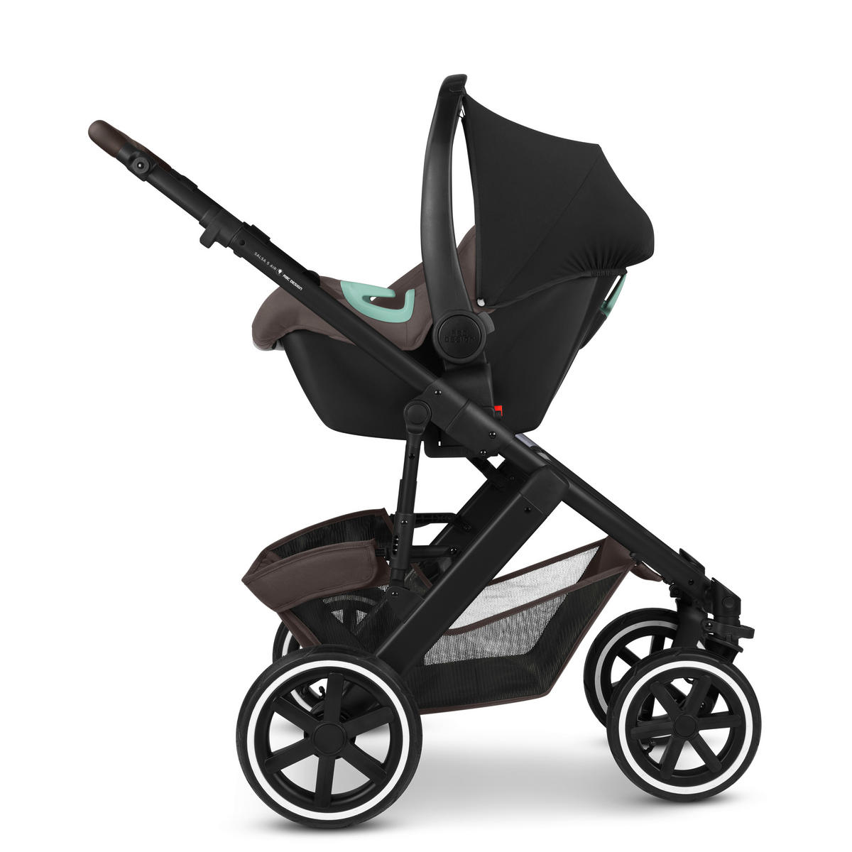 KINDERWAGENSET Salsa 5 Air Starter Set - Teddy  - Sandfarben/Schwarz, Basics, Textil/Metall (95,5/63/118cm) - ABC Design