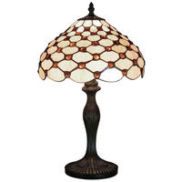 ASZTALI LÁMPA - barna/többszínű, Basics, Üveg/fém (49/30/30cm)