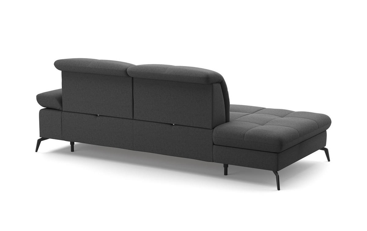 RÉCAMIERE in Flachgewebe Dunkelgrau  - Dunkelgrau/Schwarz, Konventionell, Textil/Metall (231/90/122cm) - Sit & More